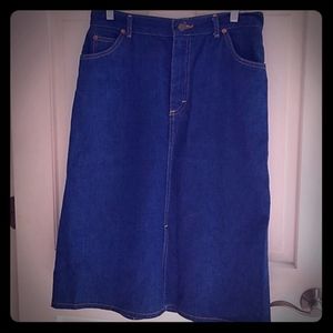 Vintage Lee Denim Midi Skirt size 10/12